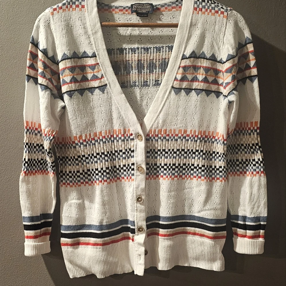 Pendleton Westen Native Multicolor Long Sleeve Cardigan Womens Size S - Picture 1 of 6